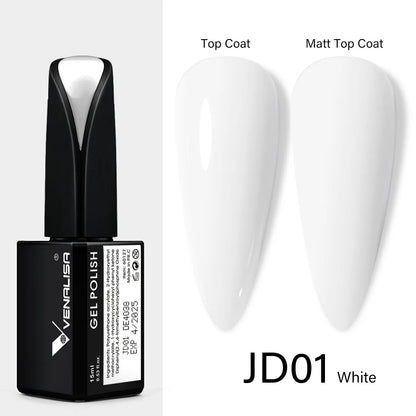 Venalisa 15ml Nail Prep Dehydrator Fast Dry Acid-Free Primer Bond Natural for Builder Jelly Gel Nail Gel Polish Color GelVarnish JD01 white