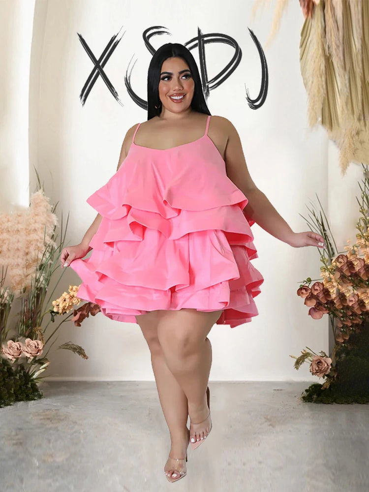 Elegant Chic Large Women Dresses Satin Summer Sexy Party Dress Strap Sleeveless Loose Plus Size Dresses Wholesale Dropshipping