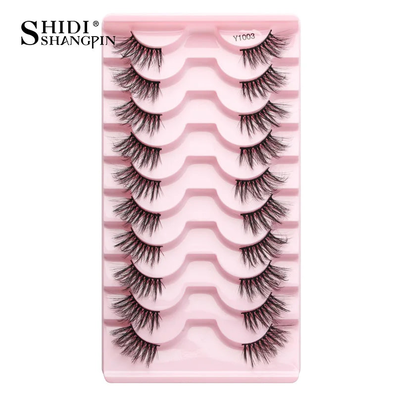 SHIDISHANGPIN 5/10Pairs False Lashes Cat Eye Eyelashes Eyelash Extension 3D Mink Half Lashes Natural Makeup faux Cils maquiagem