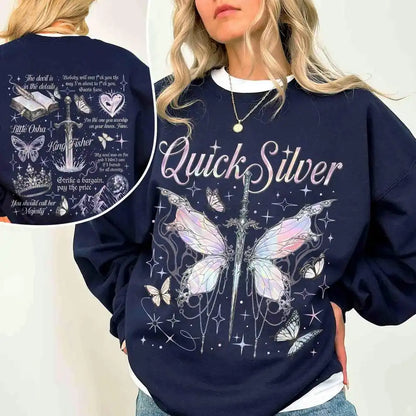 Quicksilver Two-sided Shirt For Fans Women's Saeris Fane Kingfisher Sweatshirt Little Osha Fantasy Y2K Unisex Top Streetwear navy blue 1