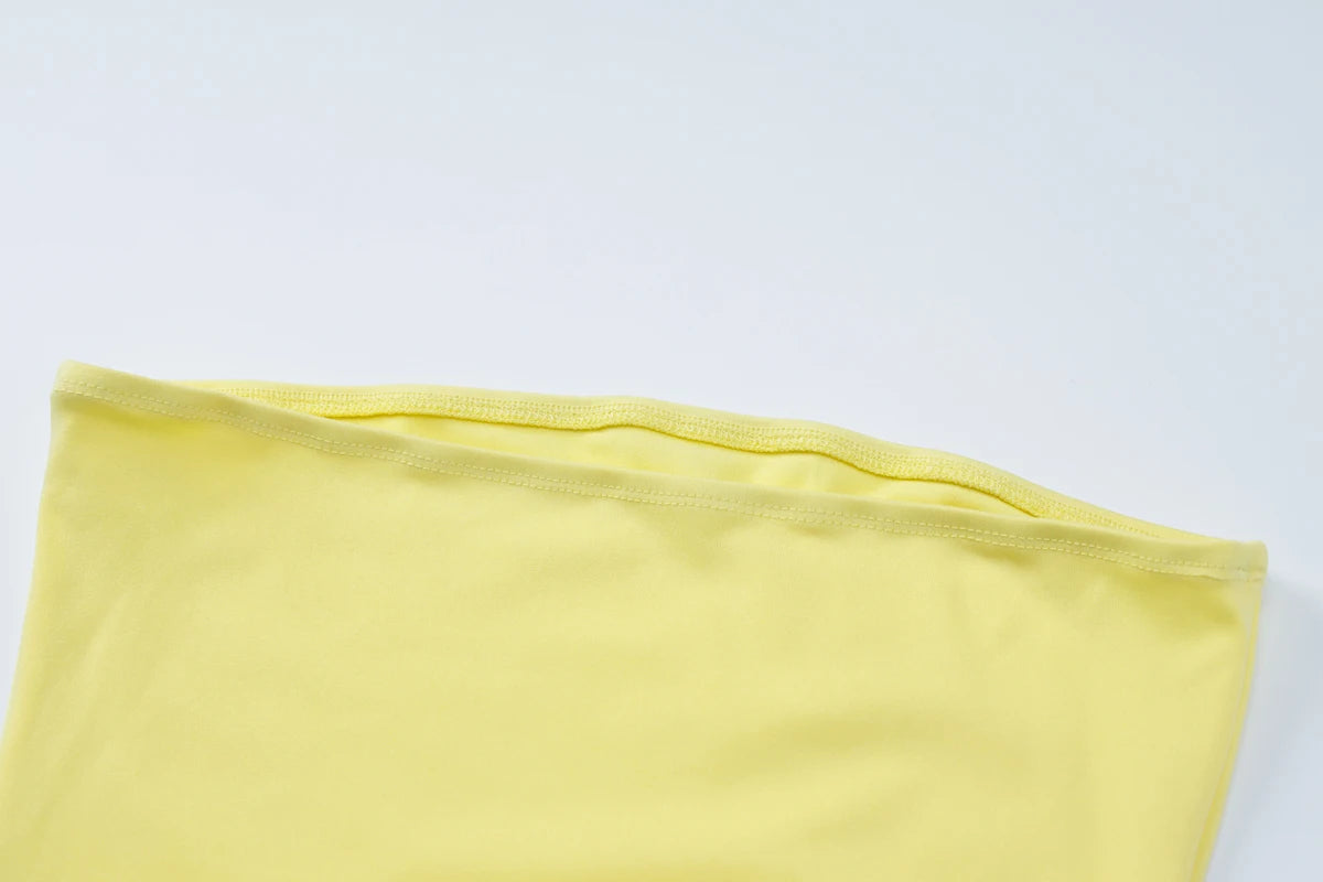 Dulzura Sleeveless Ruffles Patchwork Strapless Bodycon Midi Dress Women'S Solid Sexy Outfit Party Clubwear For Autumn Winter