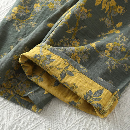 Chinese Style Women's Pajamas, Pure Cotton, Retro Color, Woven Jacquard, Home Clothing, Long Sleeves Trousers, Diagonal Collar