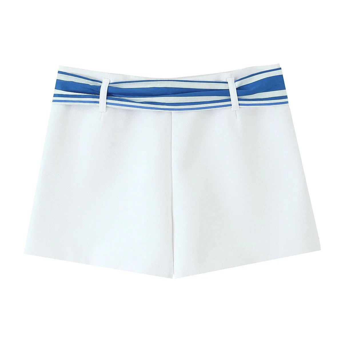 TRAFZA Sweet High Street Slim Lady Set Contrasting Colors Tops Or Belt Shorts 2025 Summer Fall Fashion Holiday Cute Shorts Set Badiee Stylez