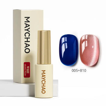 MAYCHAO 5ML Gel Nail Polish 9D Laser Diamond Glitter Cat Eye Gel Semi-Permanent Soak Off UV LED Gel Nail Manicure Tools Nail Art 005And810