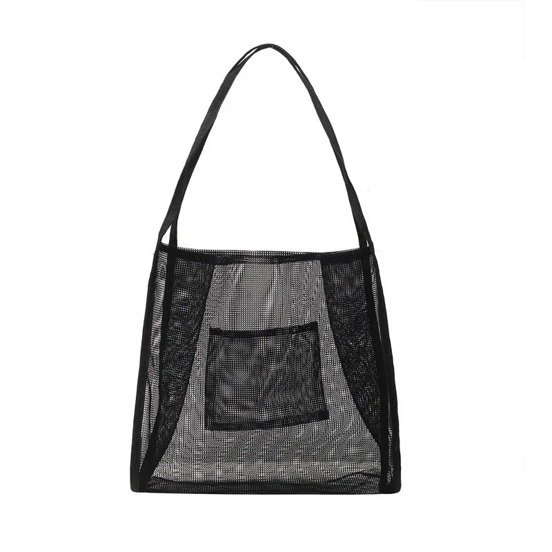 Summer Fashion Mesh Handbag Totes Hollow Out Shoulder Bags For Women Female Casual Fashion Large Capacity Shopping Pack