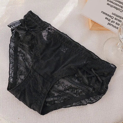 Japanese-Style Soft Girl Thin Transparent Pink Lolita Lolita Loli Lace Cute Sexy Underwear Fat black 1pc