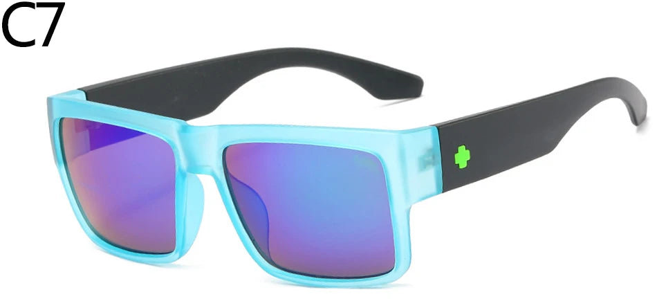 Oversized Sunglasses Men Square Driving Sun Glasses for Men 2183 Camping Hiking Fishing Shades Classic Eyewear Male UV400 C7 Without Packing