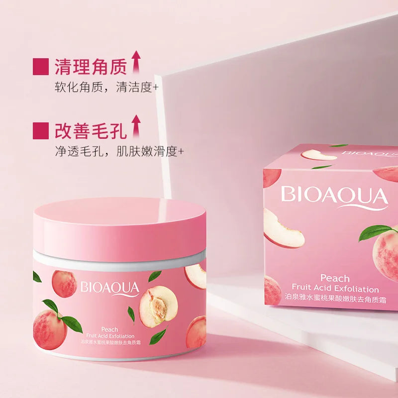BIOAQUA Peach Extract Fruit Acid Exfoliation Soft Moisturizing Hydrating Facial Skin Care Face Scrub