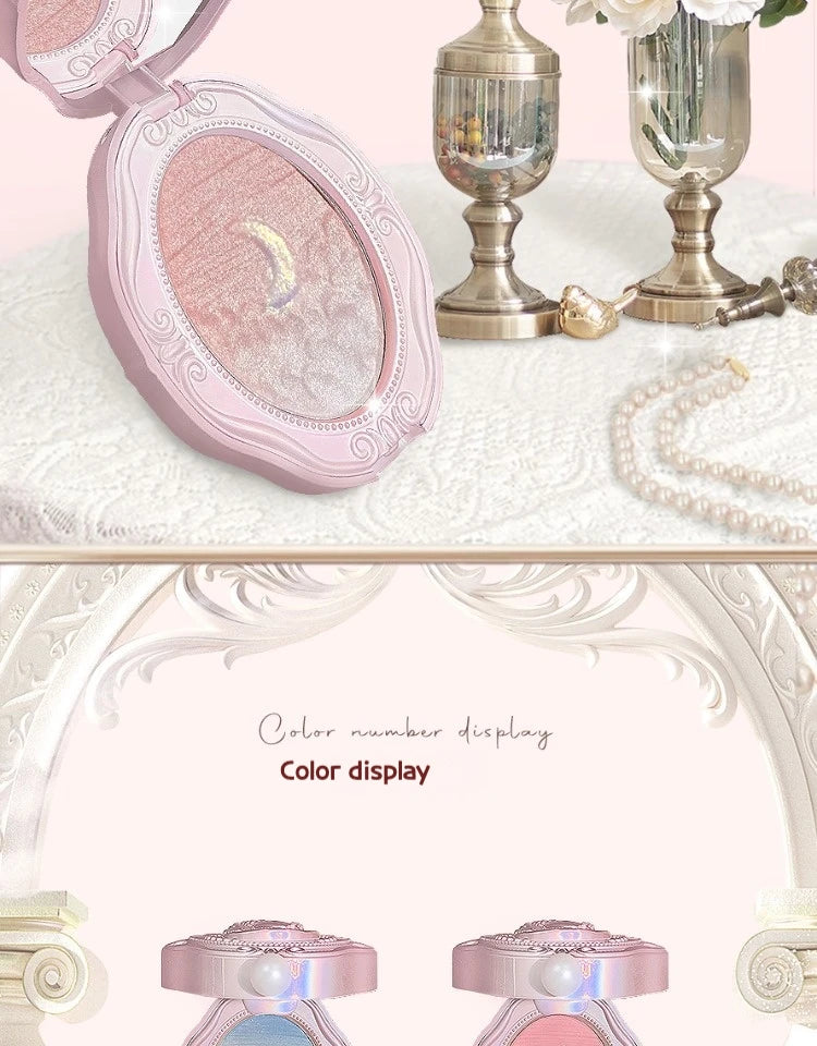 Colorrose Embossed Powder Blush Blue Genuine Nude Makeup Natural Party Blusher Shimmer Pearlescent Highlight Eyeshadow