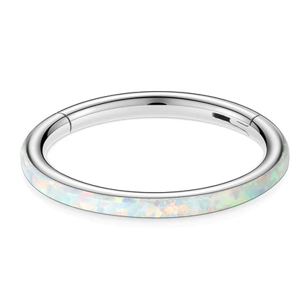 New Titanium Septum Piercing Nose Ring 8-10mm Opal Hinged Segment Clicker Ear Cartilage Earrings Helix Lip Piercing Body Jewelry type3