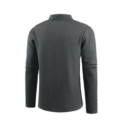 Zipper Polo Collar T Shirt Men Autumn Casual Sports Retro Light Luxury Pullover Fashion Men's Outdoor Long Sleeve Polo Shirts