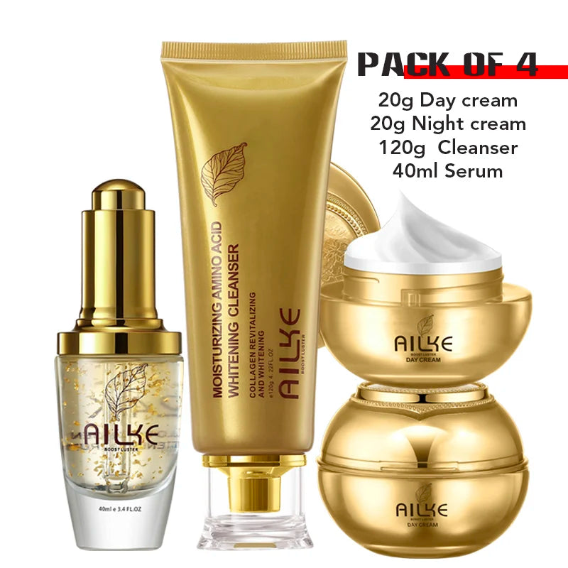 AILKE Whitening Dark Spot Remove Facial Skin Care Cream With Collagen Anti- Freckles Wrinkle Repair Women Premium Face Product pack of 4