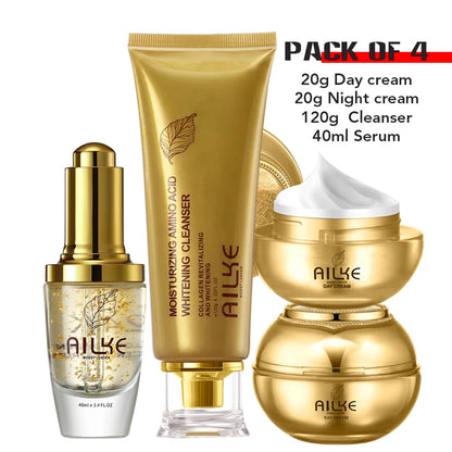 AILKE Whitening Dark Spot Remove Facial Skin Care Cream With Collagen Anti- Freckles Wrinkle Repair Women Premium Face Product pack of 4