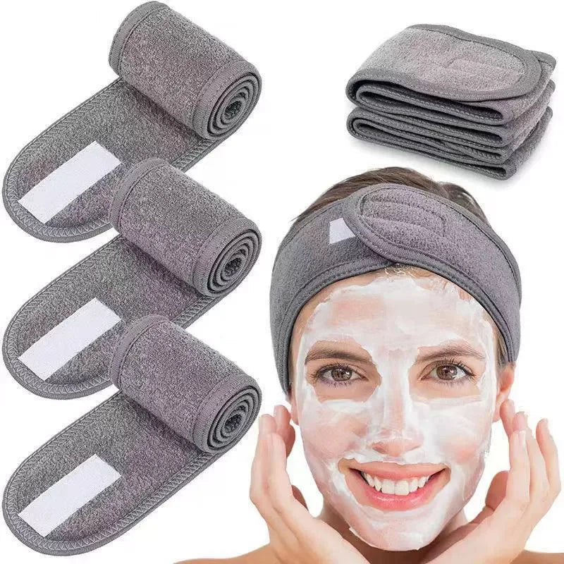 Hot Sale Soft Toweling Headbands for Face Washing Bath Makeup Hair Band for Women Adjustable SPA Headband Cosmetic Headband