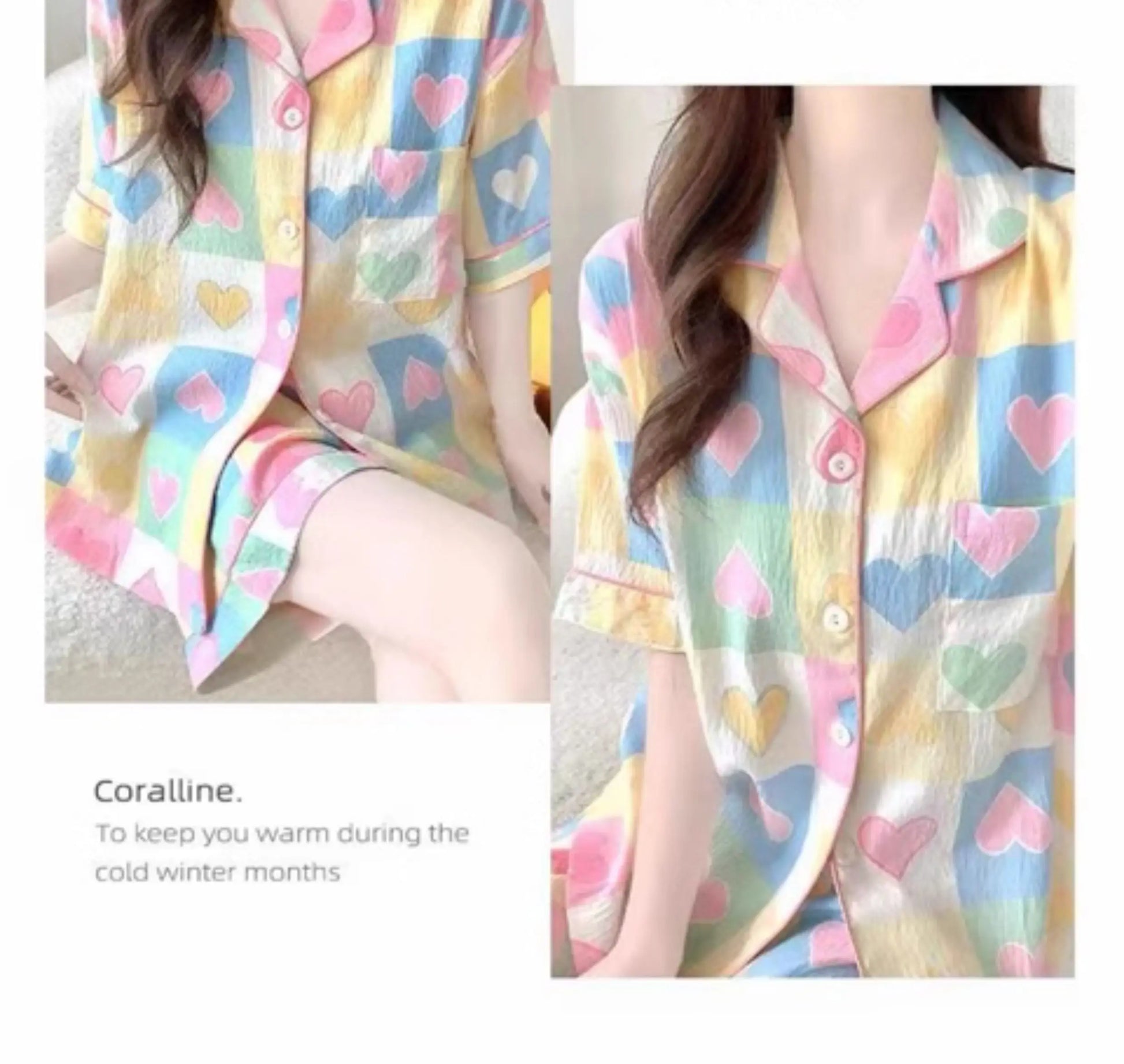 Cute Girl's Summer Cotton Linen ort Sve Nightgown Home Clothes Set Bear Print Gauze Spwear Simple Home Sle