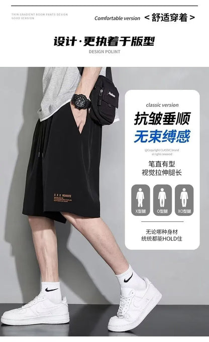 Ice Silk Beach Shorts Men Gym Casual Shorts Quick Dry Sweatpants Running Sports Short Pants Breathable Fitness Jogging Shorts Badiee Stylez