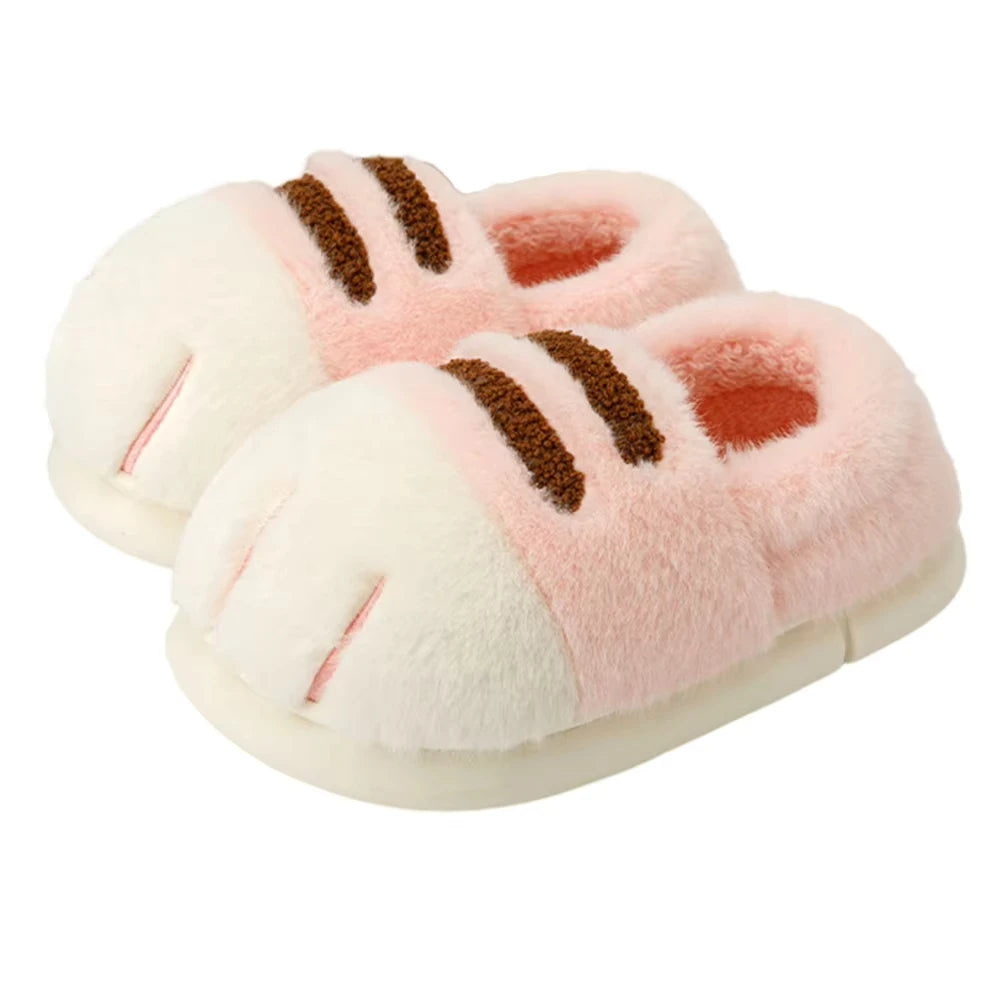 New Adorable Kitty Claw Slippers Women's Home Shoes Non Slip Furry Mules Female Fashion Warm Fluffy Slides Outdoor Cat Slippers Badiee Stylez
