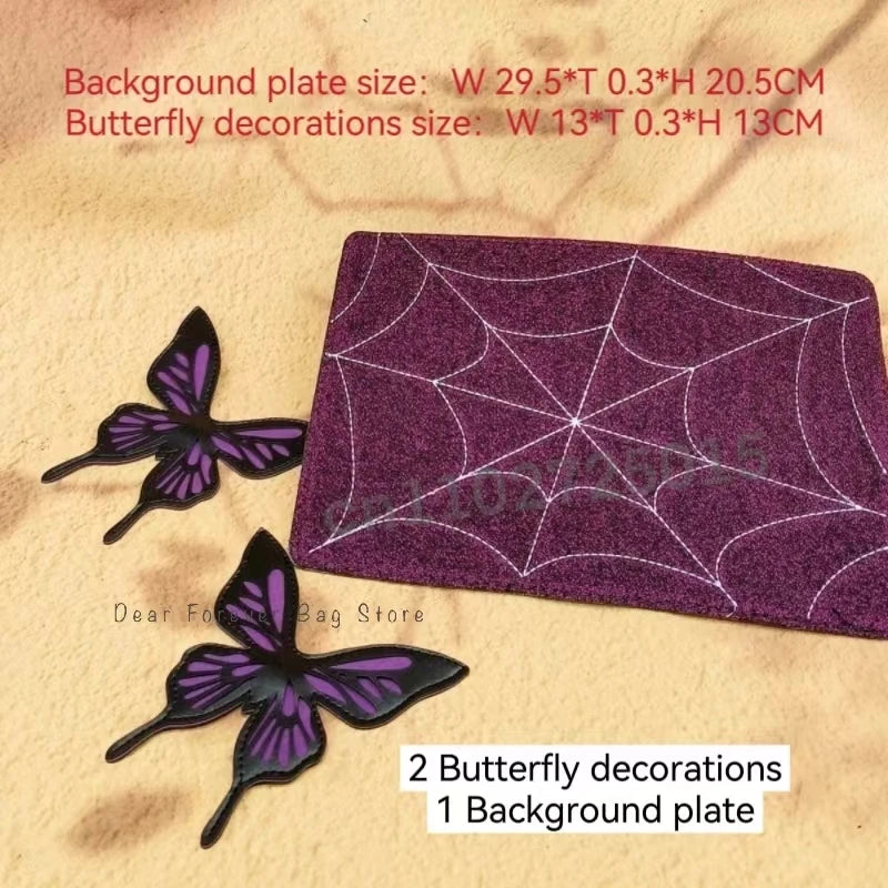 Labyrinth Butterfly Spider Web Letter Chain Handbags DIY Transparent Ita Bag Y2K Lolita Gothic Tote Vintage Fashion Shoulder Bag Set 3