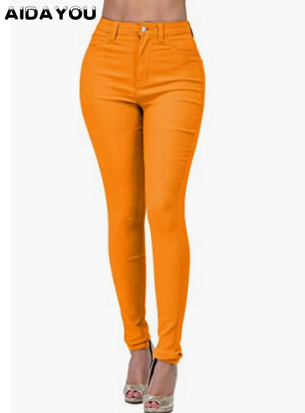 Women Dress Pants Tapered Leg Colored Stretch Slim Jeans Skinny Trousers Pockets for Daily ouc073