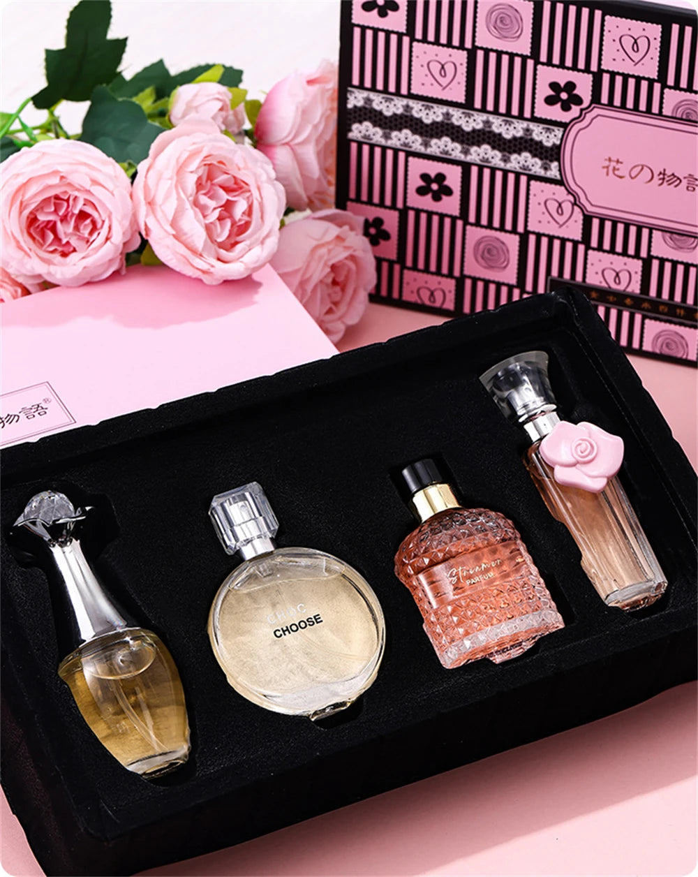 Brand Gift Box 4Pcs Set Perfume Women Parfum Femme 100ml Fresh Natural Floral Scent Spray Feminino Perfumes De Mujer Originales Badiee Stylez