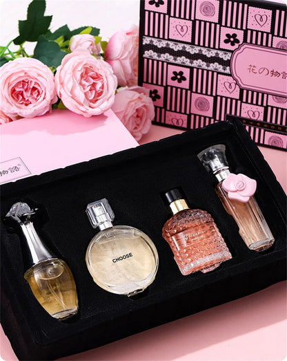 Brand Gift Box 4Pcs Set Perfume Women Parfum Femme 100ml Fresh Natural Floral Scent Spray Feminino Perfumes De Mujer Originales Badiee Stylez