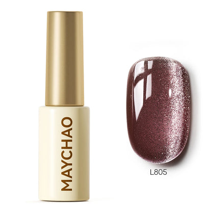 MAYCHAO 5ML Gel Nail Polish 9D Laser Diamond Glitter Cat Eye Gel Semi-Permanent Soak Off UV LED Gel Nail Manicure Tools Nail Art L805