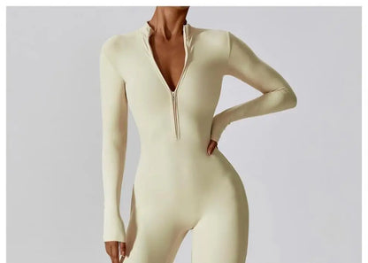One-piece Sports Training Jumpsuit Women's Long Sleeve Tight Hip-highlighting Bodysuit Gym Clothing Sexy Dance Exercise Tights Badiee Stylez