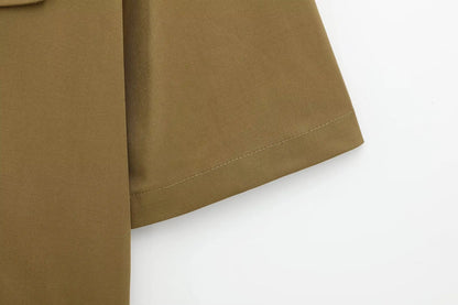 TFMLN Spring Summer New 2pcs Sets 2025 Women Solid Color Short Sleeve Shirts Pockets Tops Casual Shorts Sets