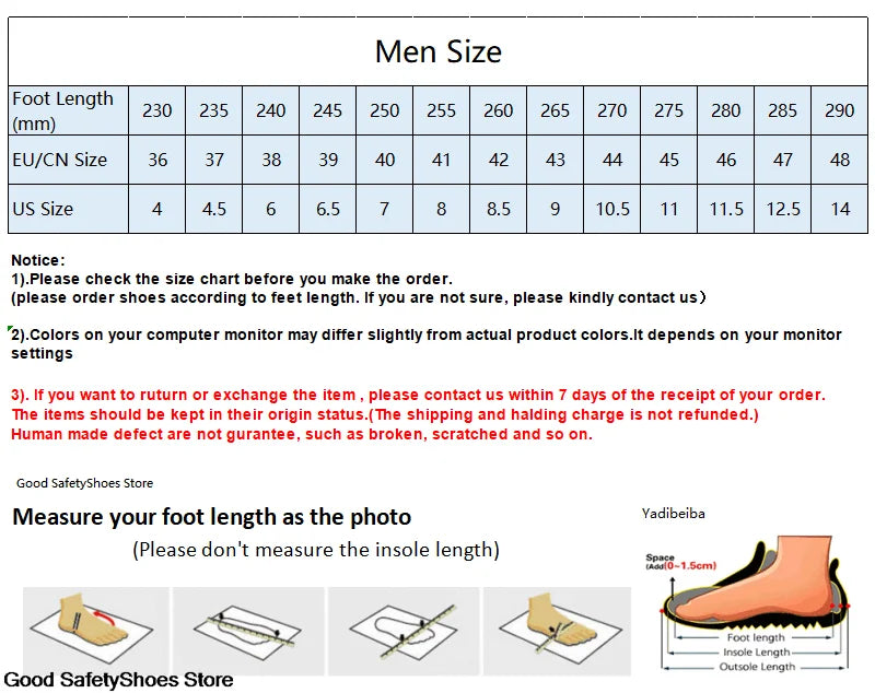 Steel Toe Safety Shoes Men Women Security Protection Work Shoes Lightweight Safety Boots Air Cushion Indestructible Shoes - Badiee Stylez