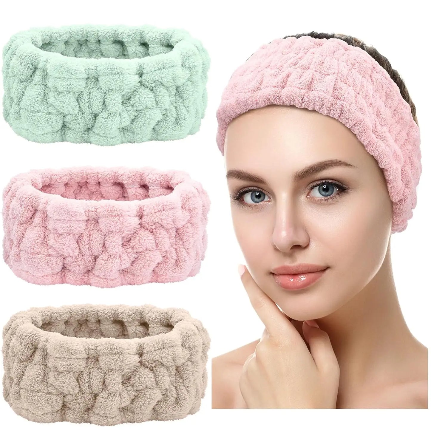 Face Wash Headband Makeup Single Circle Coral Velvet Hair Cover Sports Yoga Hair Accessory For Women 3pcs 7