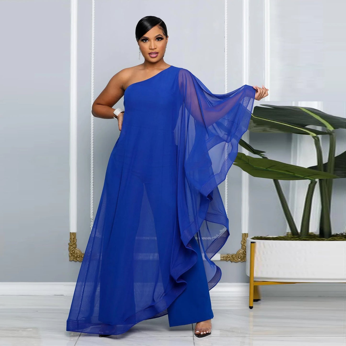 Women One Shoulder Jumpsuit Ruffle Long Sleeve Elegant Solid Aysmmetric Fashion Autumn Rompers Casual Party Club Jumpsuits 2024 Badiee Stylez