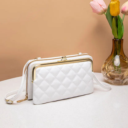 Bags for Women Trend PU Leather Handbags for Women Beige White Black Fashion Hand Bag Bolsas Para Mujeres Sac Phone Holder white Mini(Max Length<20cm) CHINA