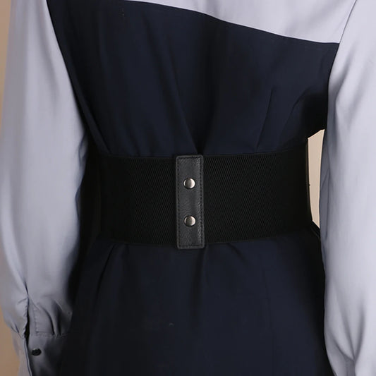 Ladies' Vintage Elastic waistband Tie rope worn Outside waist cinching slimming Girdle Rivet Corset For women On Dress Shirt