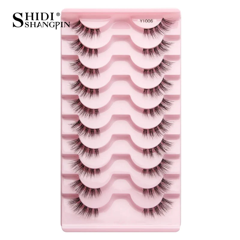 Half Fake Eyelashes 5/10 Half Lashes Soft Natural Cat Eye Lashes Makeup Tool Extension Fluffy Faux Cils maquiagem Half Lashes 10pairs-Y1006