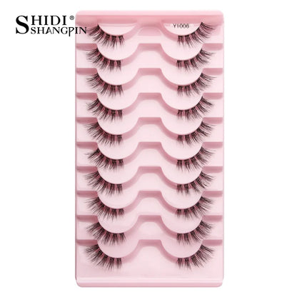 Half Fake Eyelashes 5/10 Half Lashes Soft Natural Cat Eye Lashes Makeup Tool Extension Fluffy Faux Cils maquiagem Half Lashes 10pairs-Y1006