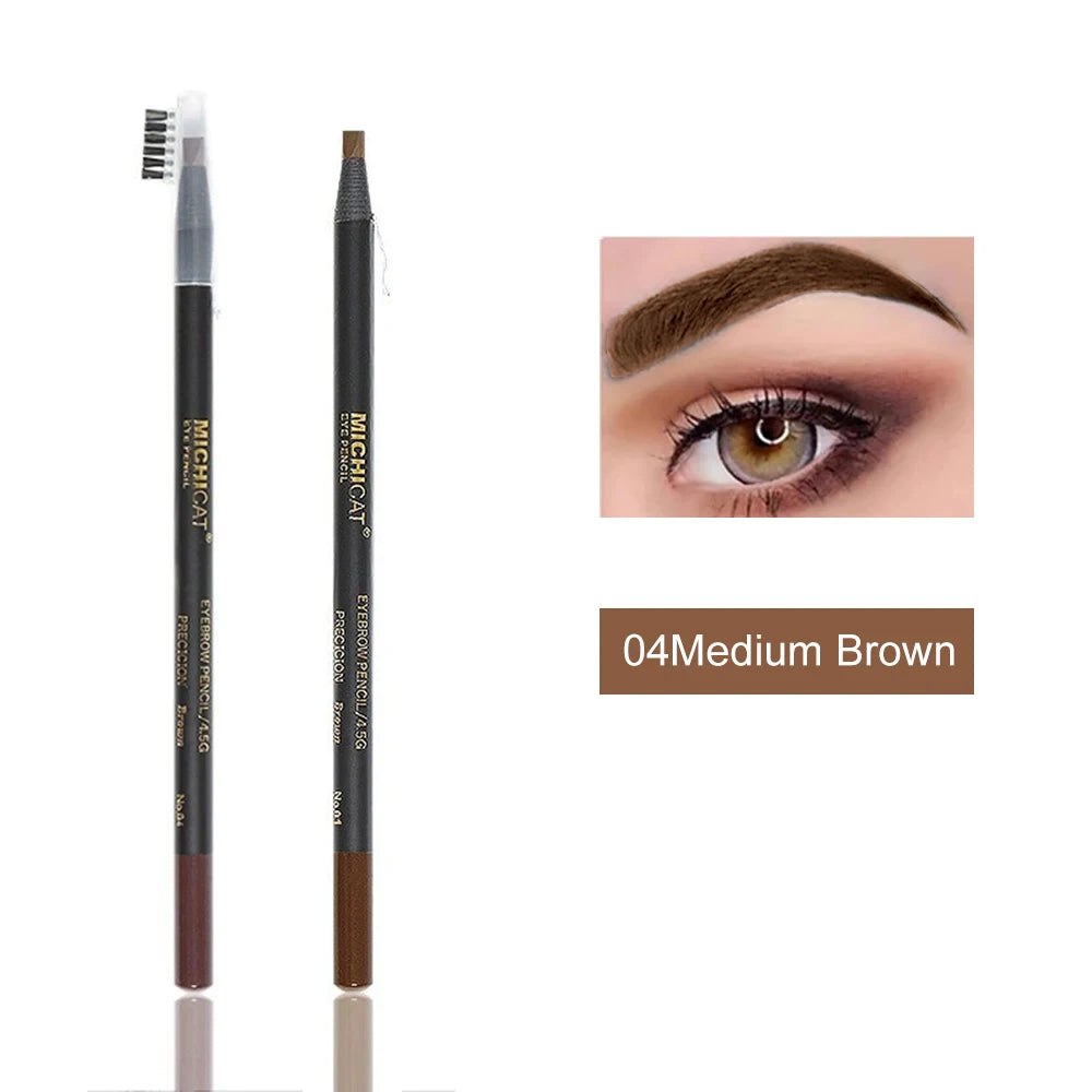 Eyebrow Pencil Waterproof Microblading Eyebrow Pen Tint Tattoo Eyebrows Makeup Cosmetics Natural Long Lasting Eye Brow Pencil 04Medium brown