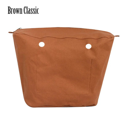 TANQU New Waterproof Inner Bag Organizer Insert Zipper Pocket for Classic Mini Obag Canvas Material for O Bag brown classic CHINA