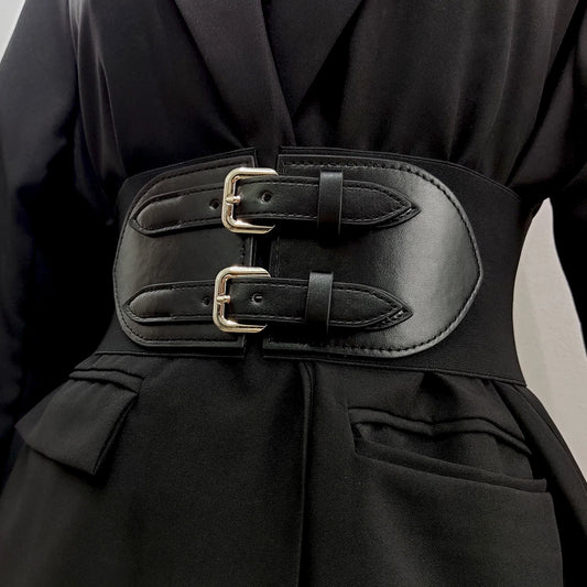 Wide Black Elastic Corset Belt Female Waist Plus Size Belts For Women High Quality Stretch Cummerbunds Big Waistband black corset