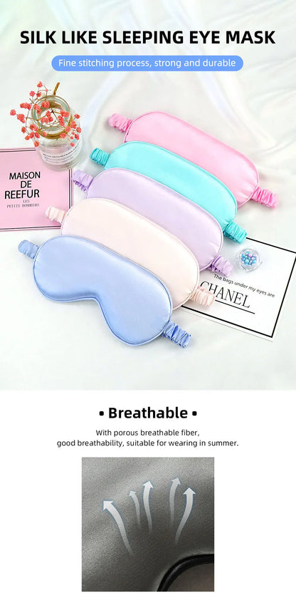 Imitated Silk Eye Patch Shading Sleep Eye Mask Eyepatch Travel Relax Cover Eyeshade Health Sleeping Shield Soft Eye Care Tools Badiee Stylez