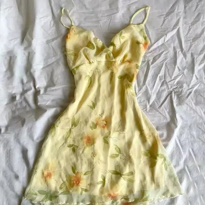 Y2K High Street Vintage Fit Dress Woman Clothing Short Sleeve Chic Casual Fashion Outfits Aesthetic Summer Sweet Dresses 2000s A9