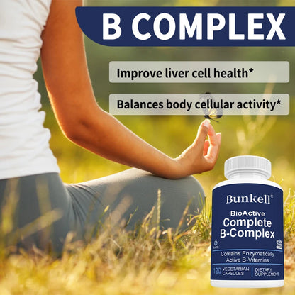 Bioactive Complete B Complex, Supports Liver, Immune System, Promotes Healthy Energy, Metabolism, Complete B Vitamins