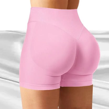 4.5'' Impact Shorts Seamless Low Ribbed Waistband Gym Shorts Scrunch Bum Yoga Shorts Booty High Stretch Running Bike Shorts Pink