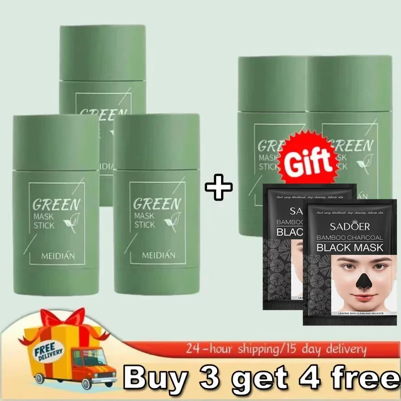 Green Tea Remove Blackhead Solid Mask Dispel Acne Blemish Cleansing Stick Mask Shrink Pores Tighten Whitening Repair Skin Care Buy 3 get 4 free
