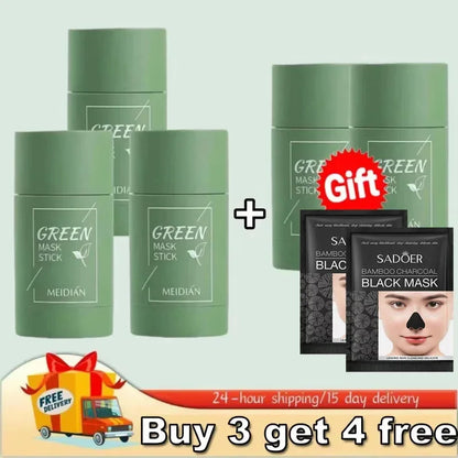 Green Tea Remove Blackhead Solid Mask Dispel Acne Blemish Cleansing Stick Mask Shrink Pores Tighten Whitening Repair Skin Care Buy 3 get 4 free