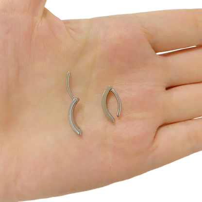 ASTM F136 Titanium PIERC Reverse Curved Clicker Navel Barbell Shiny CZ Sexy Belly Button Rings Bellybutton Sexy Piercing Jewelry