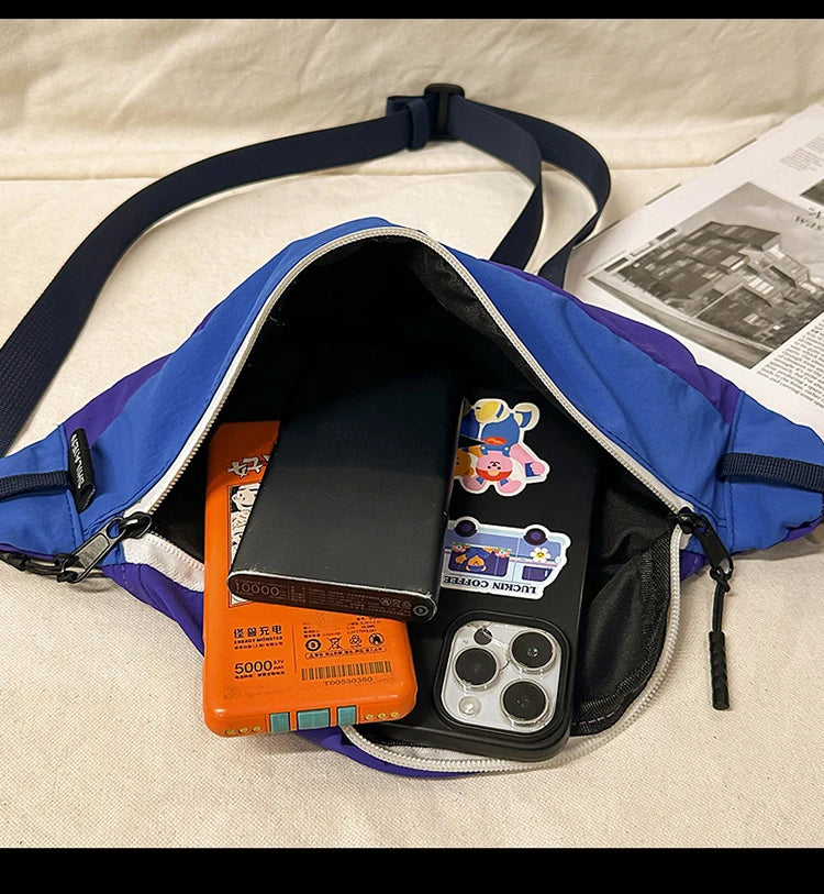 Casual Waterproof Chest Bags Large Capacity Crossbody Bags Korean Fashion Waist Bag Fanny Pack for Women Men's Travel Bag Banana