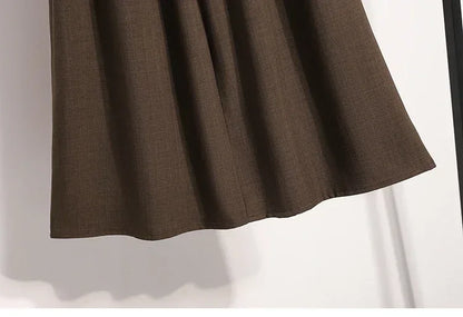 2025 Solid Color Versatile Medium Length Skirt Pleated Plus Size A-Line Maxi Gown Cover Hip Spring Summer New Half-length Skirt