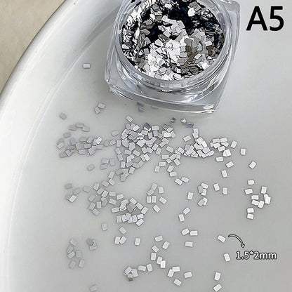 Holographic Laser Star Love Sequins Nail Glitter Gold Silver Sequin Mix Size Paillette DIY Design Nail Art Decorations Tool A5