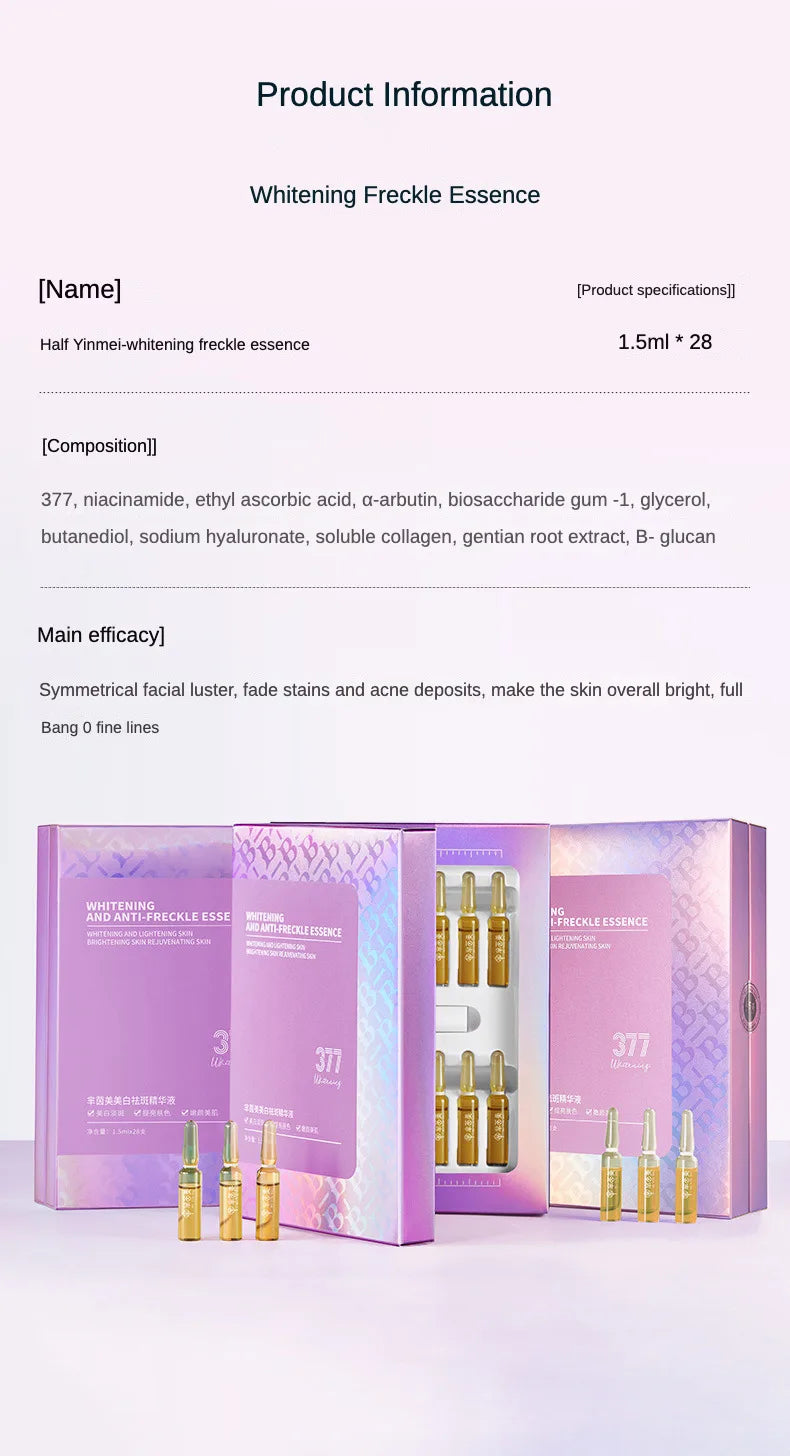 28 pcs/set 377 Whitening Ampoule Essence, Vitamin C Anti-Aging Essence, Niacinamide Brightening Essence Korean Skincare Products
