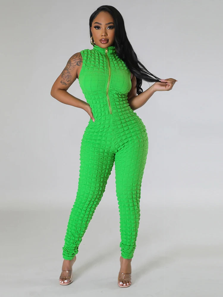 Sleeveless Zip Up Jumpsuit Women Chic and Elegant Woman Jumpsuit Sexy Tight Jumpsuit Full Body Ladies Wholesale Dropshipping Badiee Stylez